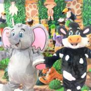 Animais bichos personagens vivos fazendinha animação festas
