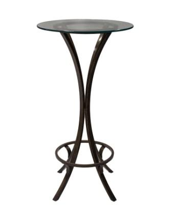 mesa bistro de ferro escura com tampo de vidro  Limao